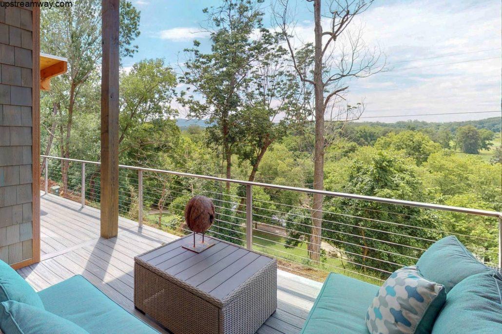 Upstream Bachelorette Asheville Luxury Vacation Rentals Sofas & Outdoor Lounge Area