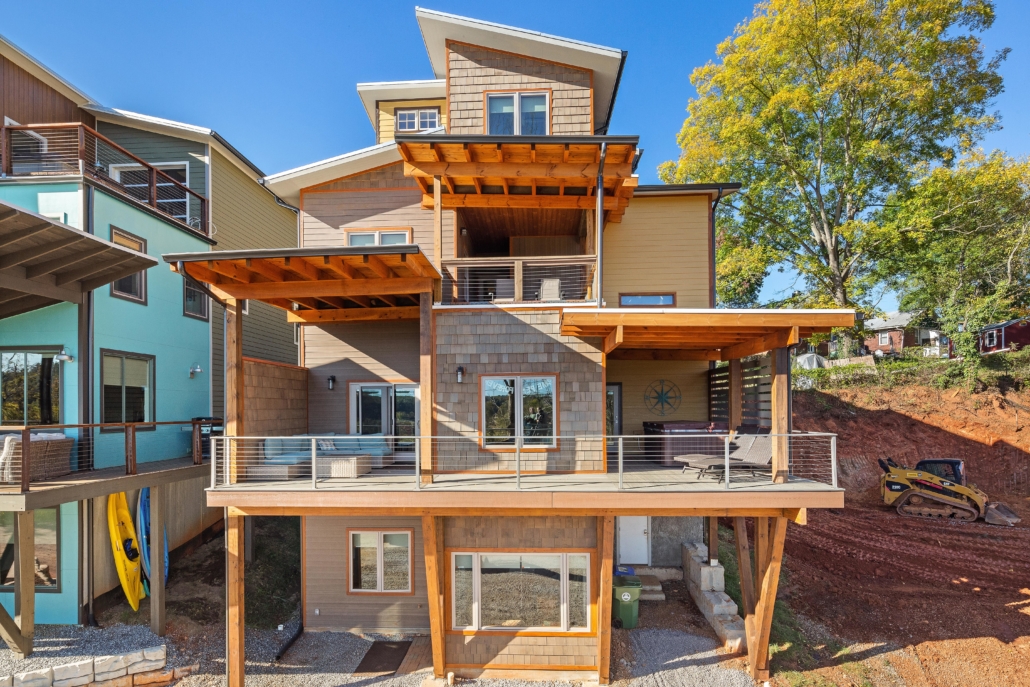 32-Upstream-Road-Asheville-27 Vimeo tour of Asheville Luxury Vacation Rental Upstream Bachelorette Oasis