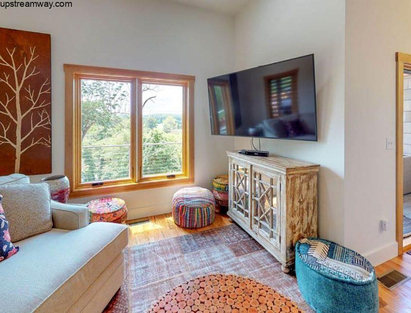 Upstream Way Bachelorette TV Room and Back Patio Entrance Upstream Way Bachelorette TV Room and Back Patio Entrance